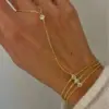 Wholesale PVD Coated Real Gold Plated 18K Gold Geometric 304 Stainless Steel IG Style Waterproof Non Tarnish 304 Stainless Steel Lobster Trigger Clasp Closure Bracelets