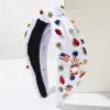 oly-788efd24f995431a3bf8102784325953 Wholesale Casual Women's American Flag Alloy Cloth Alloy Crystal Hair Band