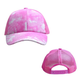 Tie-dye stitching-pink / Free size-adjustable (50-54)