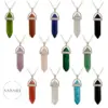 Wholesale Fashion Geometric Natural Stone Polishing Pendant Necklace
