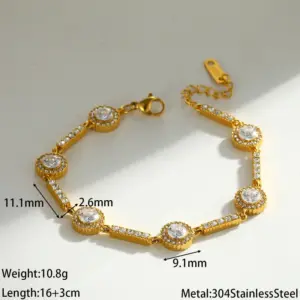 Full Diamond Round Bracelet