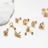 Wholesale 1 Piece Ear Cartilage Rings & Studs Vintage Style French Style Simple Style Star Moon Butterfly 316L Stainless Steel Copper Waterproof Non Tarnish Surgical Steel Zircon