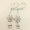 Wholesale Fashionable Luxury Snowflake Zircon Earrings Women's Versatile Waterdrop Ear Hook Elegant Bohemian Style Copper Jewelry