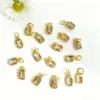 Wholesale 18K Gold Plated Copper Color Retention Rectangular Colorful Zircon Twelve Constellation Stone Pendant DIY Jewelry Hanging Water Plated Imitation Gold Geometric