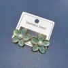 Wholesale 304 Stainless Steel Flower PVD Coated 18K Real Gold Plated IG Style Elegant Vacation Ear Studs
