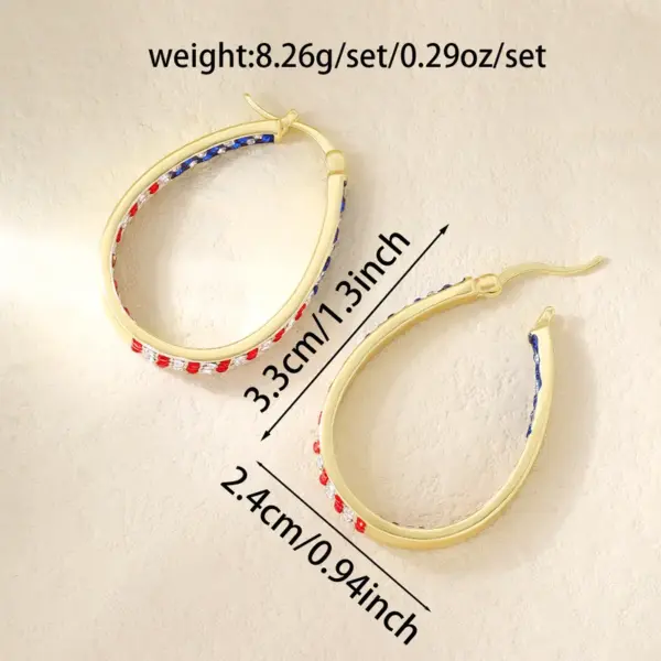 Wholesale 1 Pair Elegant Shiny American Flag Copper Alloy Earrings