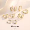 Wholesale Heart Shape Earrings For Women With 925 Sterling Silver Posts, Copper Base, And 14K Real Gold Plated Finish Featuring Zircon Inlay