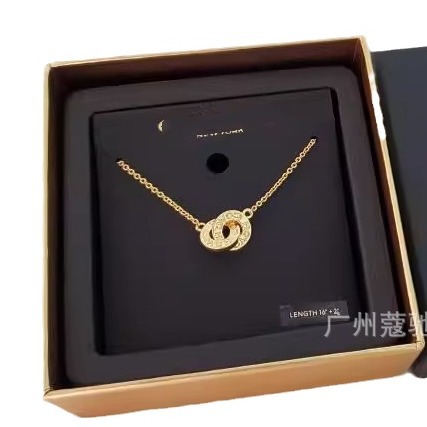 oly-78e423fffa6ff27affe920d7ad26c713 Wholesale Coa C-Shaped Double-Ring Necklace for Women Gold-Plated Pendant Accessible Luxury Jewelry Clavicle Chain for Valentine's Day Gift