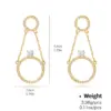 Wholesale Kengez Silver Needle Earrings Plated With Genuine Gold Copper Embedded Zircon Geometric Shape Versatile Luxury Fashion Jewelry