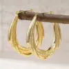 Wholesale Three-dimensional Geometric Earrings For Women In Copper With KC Golden Water Plating And 0.03µm Thickness