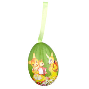 5*7cm paper-wrapped easter egg family rabbit green 1 piece