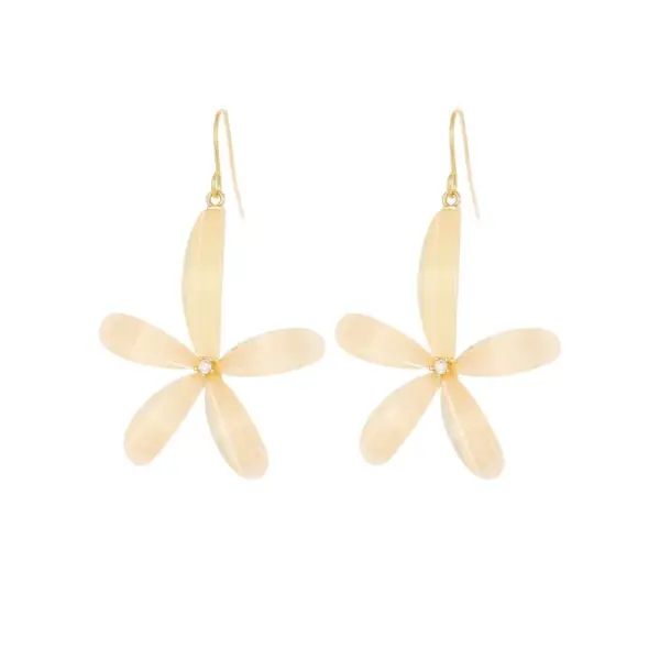 Wholesale Exaggerated Petal Hook Earrings Floral Versatile Personality Women's Cute Geometric Pattern Copper Material High-End Trendy