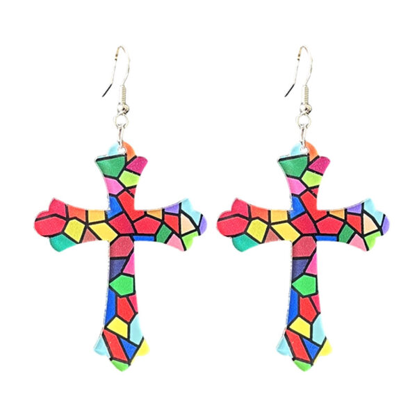 Wholesale Supply Easter Women Earrings Acrylic Print Spring and Summer Color Elements Flower Fashion Earrings