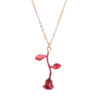 Wholesale Romantic Valentine's Day Rose Necklace Stereo Flower Pendant Collarbone Chain Gift for Girlfriend