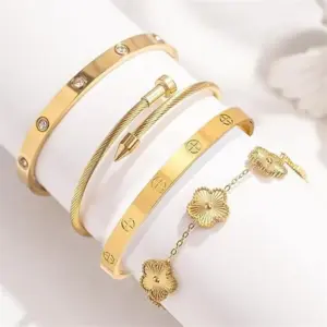 Gold / Average Size / 4-piece Set-6 Sets