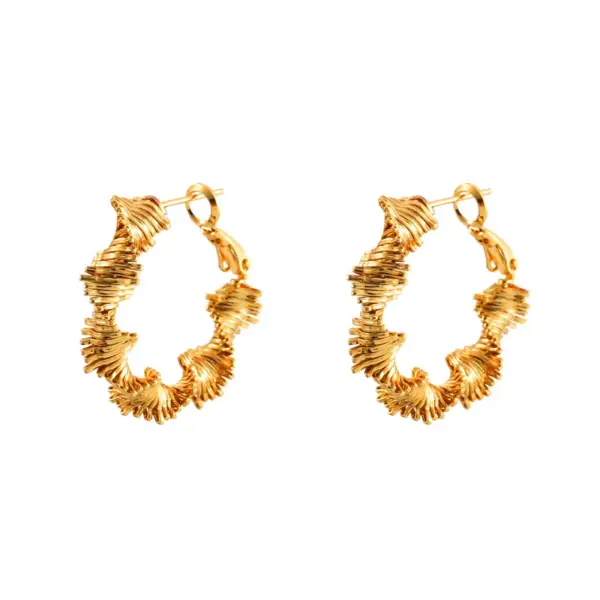 Wholesale Fashionable Geometric Irregular Metal Earrings Women's Stylish Unique Design Trendy Versatile Jewelry Accessories