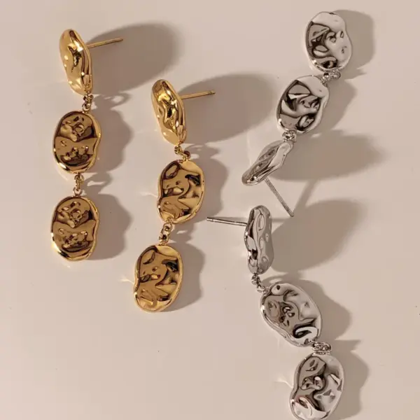 Wholesale PVD Coated Real Gold Plated 16K White Plating Solid Color 304 Stainless Steel IG Style Modern Classic Waterproof Non Tarnish Drop Earrings