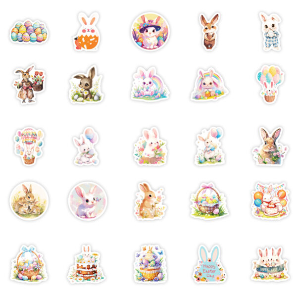 oly-7932aeaea2e8305b66ed368a095371dc Wholesale 50 Cute Graffiti Easter Bunny Easter Egg Stickers Children's Reward Holiday Stickers