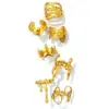 Wholesale 2026 New Hydraulic Ring Stainless Steel 18K Non-Fading Gold And Silver Color-Block Design Exaggerated Style Heart Water Drop Twisted Nature Suitable For Daily Wear