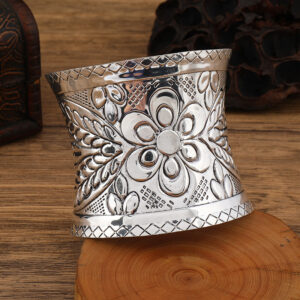 4-Ancient silver concave surface (six-petal flower)