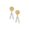 Wholesale V Shape Asymmetrical Stud Earrings For Women, 18K Real Gold Plated With 0.03µm PVD Coated 304 Stainless Steel