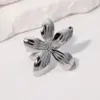 Wholesale PVD Coated Real Gold Plated 18K Gold Flower 304 Stainless Steel Vacation Modern Style Simple Style Waterproof Non Tarnish Open Rings