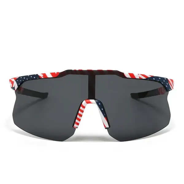 Wholesale Outdoor Sports Sunglasses Half Frame American Flag Independence Day Goggles Mountain Skiing Cycling UV Protection Unisex Sunglasses