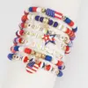 oly-7958a31a7c87bd4f5ec27f2014b59796 Wholesale Patriotic Independence Day Flag Bracelet Veterans Day Bracelet Geometric Imitation Pearl