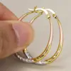 Wholesale Three-dimensional Geometric Earrings For Women In Copper With KC Golden Water Plating And 0.03µm Thickness