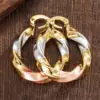 Wholesale Three-dimensional Geometric Earrings For Women In Copper With KC Golden Water Plating And 0.03µm Thickness