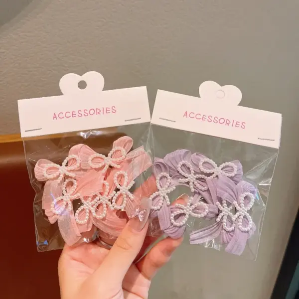 Wholesale Sweet Pearl Ribbon Butterfly Knot Hair Clip For Girls Children's Hair Accessories Festive Outdoor Daily Use Four Seasons