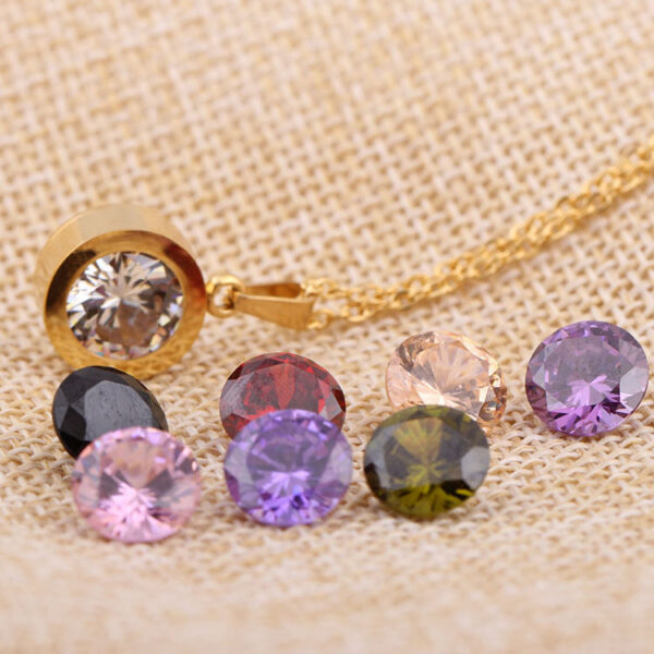 oly-7988a19eaafc2fd0a7aed5b1eca8b05a Wholesale Factory wholesale personality creative design ladies fashion DIY replaceable drill 8 color titanium steel stainless steel necklace