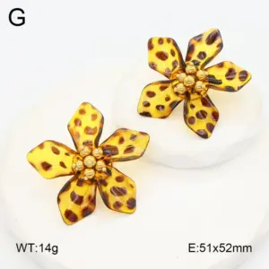 Five-leaf Flower Earrings / Adjustable Opening / 1 Pcs/pack