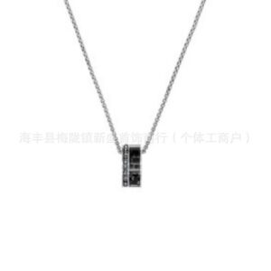 Black transfer bead necklace