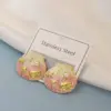 Wholesale Flower 304 Stainless Steel Simple Style Classic Style Ear Studs