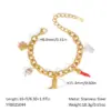Wholesale PVD Coated Real Gold Plated 18K Gold Starfish Conch Shell 304 Stainless Steel Hawaiian Lady Beach Waterproof Non Tarnish 304 Stainless Steel Lobster Trigger Clasp Closure Bracelets