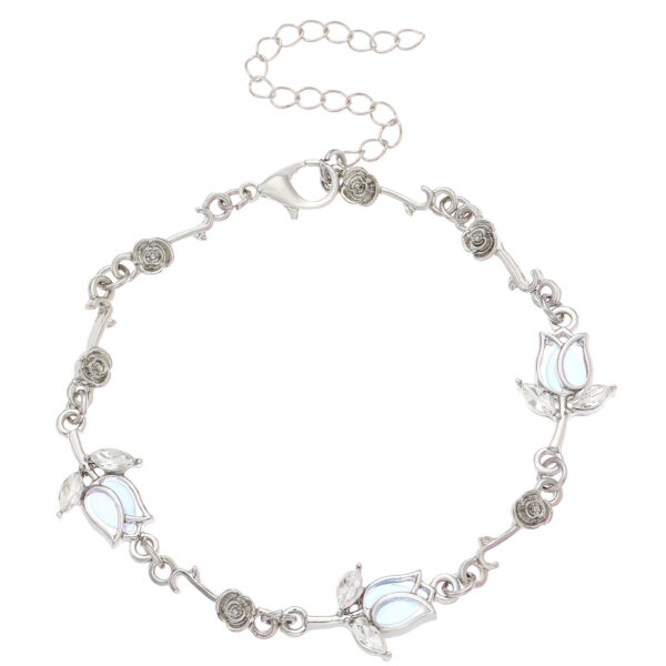 oly-79a1c0ddffdfa5e2f0d5c4d3a10943a6 Wholesale Sweet Niche Bracelet Tulip Bracelet Women’s Fashion Diamond Flower Bracelet Spring and Summer Accessories