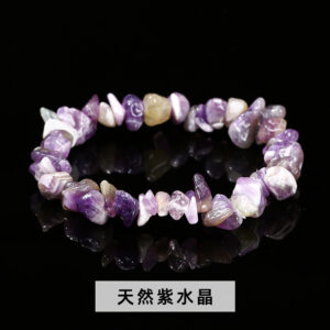 1A Natural Amethyst Gravel Bracelet / 5-8mm