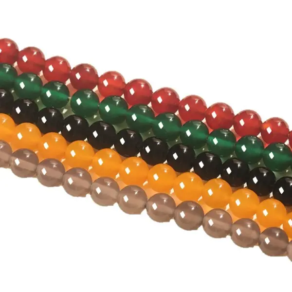 Wholesale Natural Agate Loose Beads Handmade Bracelet Necklace Jewelry Red Yellow White Blue Black Colorful Beads Beading Supplies