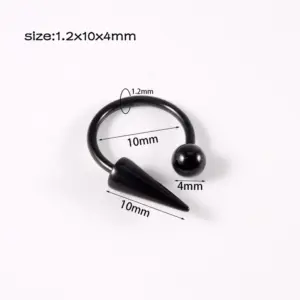 Black Ball Horseshoe-1.2*10*4mm / As Shown in the Figure