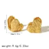 Wholesale 1 Pair Classical Retro Cool Style Circle Heart Shape Polishing 304 Stainless Steel 18K Gold Plated Earrings