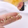 Wholesale 316L Stainless Steel Copper Zircon Ear Cartilage Rings & Studs Geometric Waterproof Non Tarnish Surgical Steel Women'S
