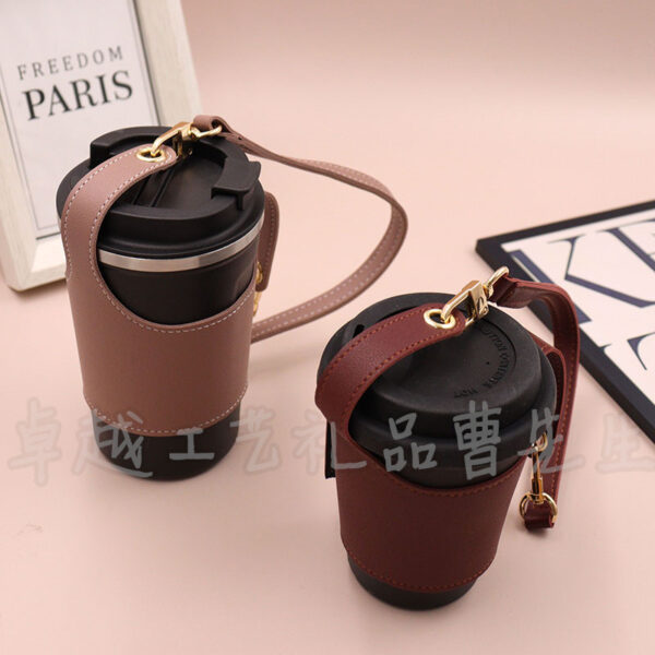 oly-7a09d0d39dc61df20735317d74902e74 Wholesale Taiwan's Best-Selling Pu Leather Handheld Cup Cover, Satchel Milk Tea Cup, Insulated and Ironing Handbag, Style Cup Cover