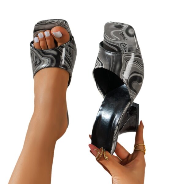 oly-7a11399d07dc62aaa858f1308f35c223 Wholesale plus size women’s shoes fashion high heel sandals fish mouth graffiti thick heel beach sandals