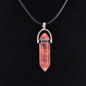 Watermelon Red Natural Stone (Send Leather Rope)