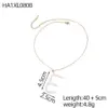 Wholesale 18K Gold Plated Titanium Steel Vacuum Electroplated Three-Dimensional Letter Pearl Trendy Necklace Handmade Unisex