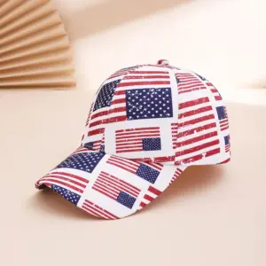 American Flag on White Background / Adult One Size / 23*20*10