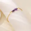 oly-7a4b949460ba47c86d09adf77442cda6 Wholesale 2pcs/set Random Quantity Purple Natural Small Stone Jewelry Set 18K Gold Plated Stainless Steel Necklace Bracelet Lucky Bottle Shape Personality Simple Unisex Two-piece Jewelry Set Accessories Wholesale Christmas Birthday Gift Choice