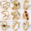 Wholesale PVD Coated Real Gold Plated Geometric 304 Stainless Steel Casual Simple Style Waterproof Non Tarnish Open Rings