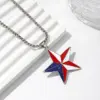 Wholesale American Flag Pendant With Pentagram Design, Perfect For Independence Day Celebrations